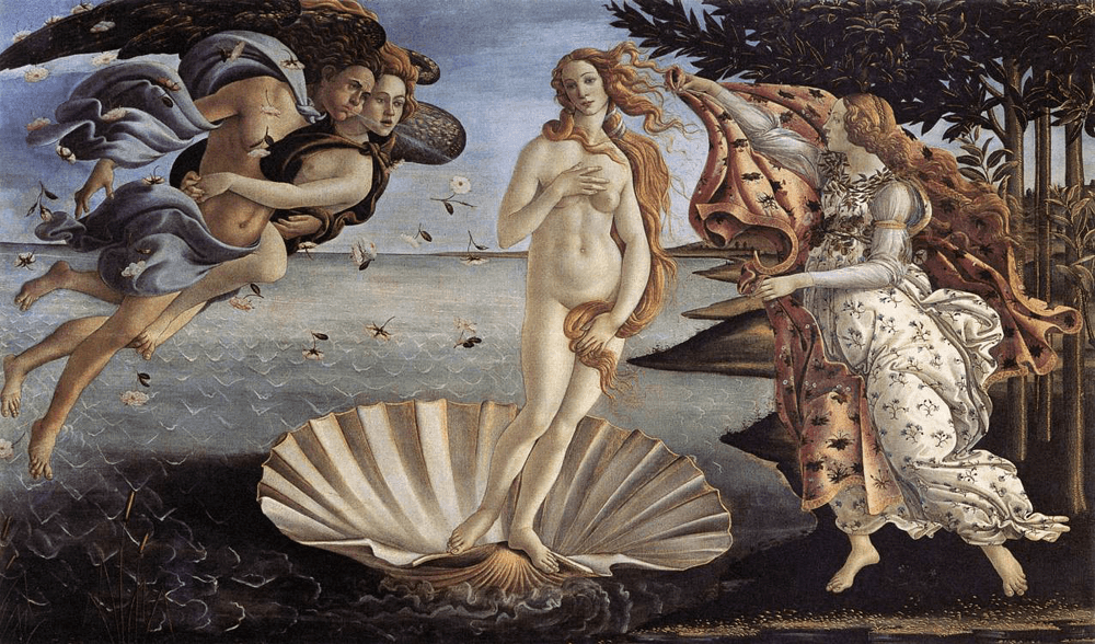 Sandro Botticelli, De geboorte van Venus, ca. 1485. Galleria degli Uffizi, Florence