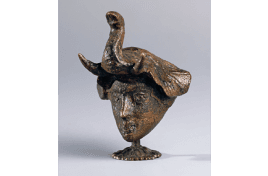 Kop van een Hellinistische heerser met helm, 2-1e eeuw v. Chr, brons, Hermitage