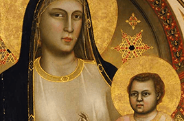detail: Majestà, Giotto, 1310, Uffizi, Florence.