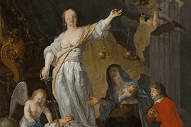Gabriël Metsu, De Triomf van Themis (detail), ca. 1655, Mauritshuis, Den Haag