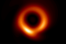 Foto van Black Hole in galaxy M87 verscherpt door AI