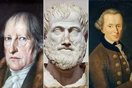 Georg Wilhelm Friedrich Hegel, Aristoteles en Immanuel Kant