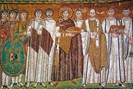 Mozaïek van Justinianus, Ravenna, San Vitale, 540-547.