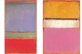 Links: Mark Rothko, No. 6 (Violet, Green and Red), 1951. Rechts: Mark Rothko, White Center (Yellow, Pink
— and Lavender on Rose), 1950. © Pictoright Amsterdam 2025.