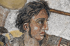 Mozaïek uit Huis van de Faun in Pompeï,‘ de Alexanderslag' , circa 100 voor Christus,  Archeologisch Museum, Napels
