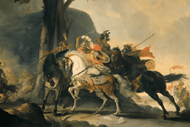 Cornelis Troost, Alexander de Grote en de slag bij Granikos in 333, 1737, Rijksmuseum Twente, (met rechts Kleitos die Alexander redt)