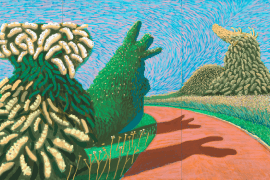 David Hockney, May Blossom on the Roman Road, 2009.