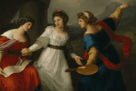 Angelica Kauffman, Zelfportret twijfelend tussen kunst en muziek, 1794. Royal Academy of Arts.