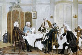 Kant en vrienden aan tafel, Emil Doerstling, 1892.