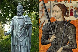 Karel de Grote, standbeeld in Hamburg/ Jeanne d'Arc