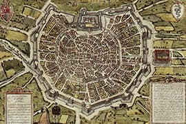16e eeuwse kaart van de stad Milaan