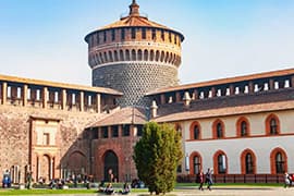 Kasteel Sforza, 15e eeuw. Gebouwd door Francesco Sforza, hertog van Milaan