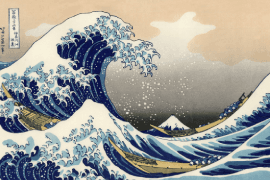 The Great Wave off Kanagawa (神奈川沖浪裏), from Hokusai’s Thirty-Six Views of Mount Fuji.