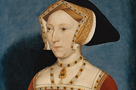 Hans Holbein de Jongere, Portret van Jane Seymour (detail), 1536, Kunsthistorisches Museum, Wenen