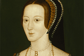 Onbekend, Portret van Anne Boleyn, Elizabethaanse kopie naar het origineel van 1533-36 (detail), The National Gallery, London
