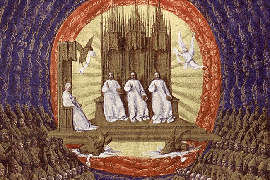 Jean Fouquet, Getijdenboek van Étienne Chevallier, (detail), ca. 1452-1460, Musée Condé, Chantilly. Beeld via Wikimedia Commons