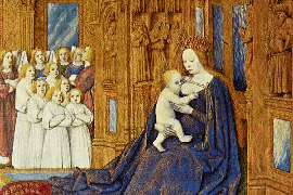 Jean Fouquet, Getijdenboek van Étienne Chevallier, (detail), ca. 1452-1460, Musée Condé, Chantilly. Beeld via Wikimedia Commons