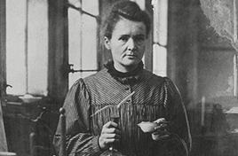 Portret van Marie Curie, ca 1921, fotograaf onbekend.