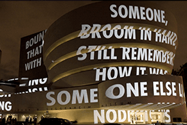 Jenny Holzer, For the Guggenheim, 2008, Light projection, Guggenheim Museum, New York c/o Pictoright Amsterdam 2023
