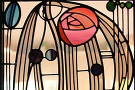Rennie Mackintosh, Stained glass window, A House for an Art Lover, Glasgow