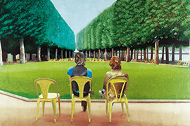 David Hockney, Le parc des sources, Vichy, 1970, privé collectie © David Hockney