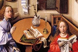 Meester van Flemalle, Mérode altaarstuk (detail), ca. 1425, Metropolitan Museum New York