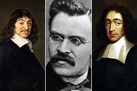 René Descartes, Friedrich Nietzsche, Benedictus de Spinoza