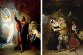 Hamilton, Prospero and Ariel uit The Tempest, Alte Nationalgalerie,Berlijn — Stephanoff, Falstaff uit ‘The Merry Wives of Windsor’, 1832, Yale Center for British Art