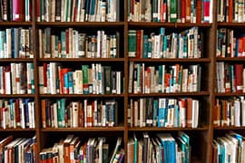 Boekenkast met boeken over de Psychologie