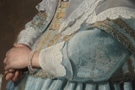 Johannes Verspronck, Portret van een meisje in blauw (detail), 1641. Rijksmuseum, Amsterdam