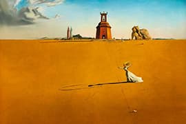 © Fundació Gala - Salvador Dalí, Landschap met touwtjespringend meisje, onderdeel van drieluik, c/o Pictoright Amsterdam 2026.