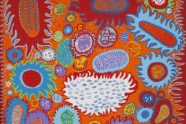 Yayoi Kusama, 'Everything about My Love', 2013. Acrylverf op doek, 194 x 194 cm. Collectie van de kunstenaar. Met dank aan Ota Fine Arts. © YAYOI KUSAMA